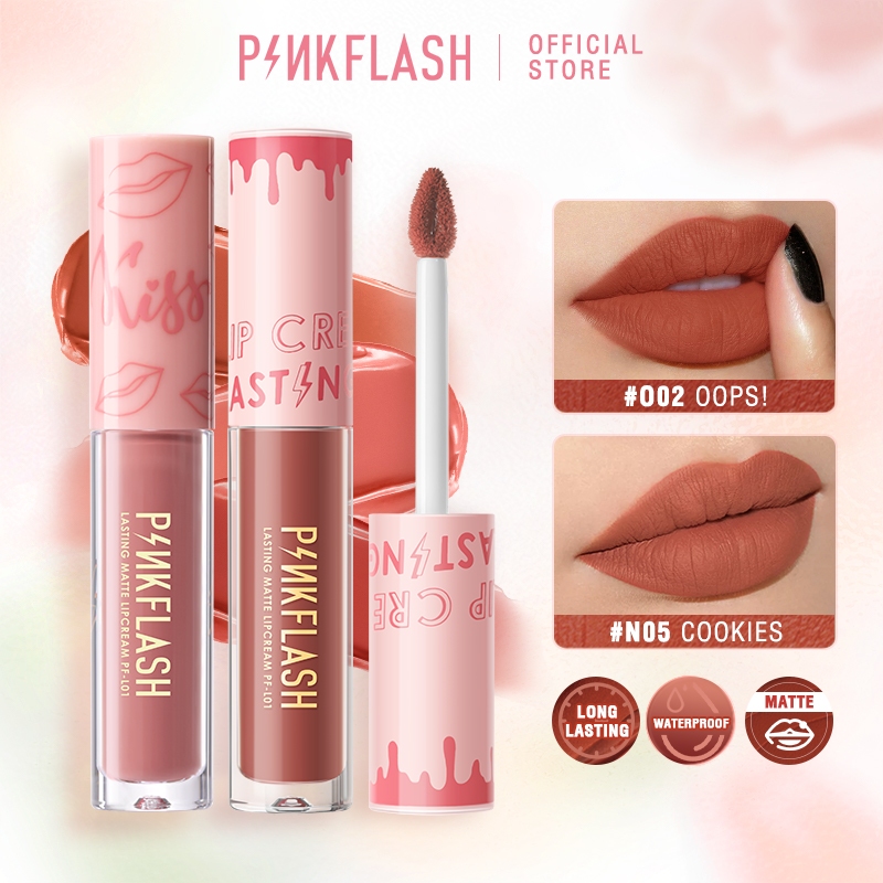 PINKFLASH Matte Lipstick Soft Long Lasting Moisturizing High Pigmentation 14 Colors