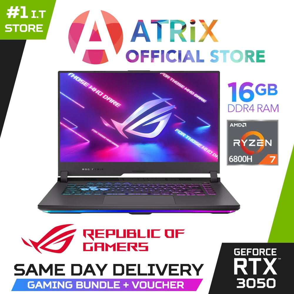 【Express Delivery】ROG Strix G15 G513RC-HN163W | 15.6 FHD | Ryzen 7 6800H | RTX3050 | 16GB | 512GB/1TB SSD | Win11 | 2Y