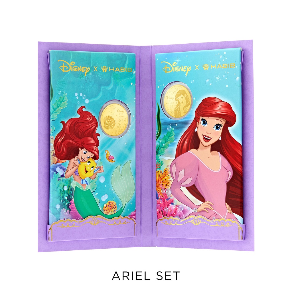 Disney x HABIB Princess Ariel Gold Wafer Coin, 999.9 Gold (0.20G)