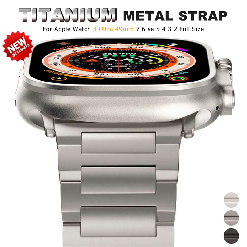 Ultra Titanium Bracelet For iWatch 49mm 45mm 44mm Luxury Metal Strap For iWatch Series 7 6 5 4 3 SE 38mm 42mm 40 41mm Band