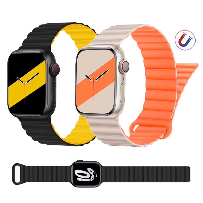 Magnetic Silicone Strap Loop Buckle Wristband For Apple watch Series 8 7 SE 6 5 4 3 Ultra iwatch 40mm 44mm 41mm 45mm 49mm