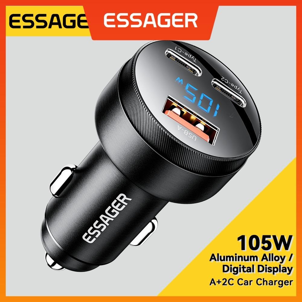 Essager 105W Car Charger 2Type C Usb Fsat Charg For PPS PD QC Car Mobile Phone Charger
